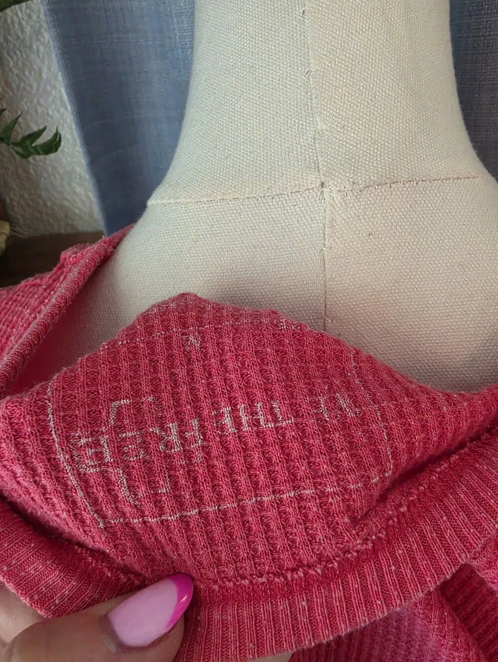 Free People Waffle Knit Top